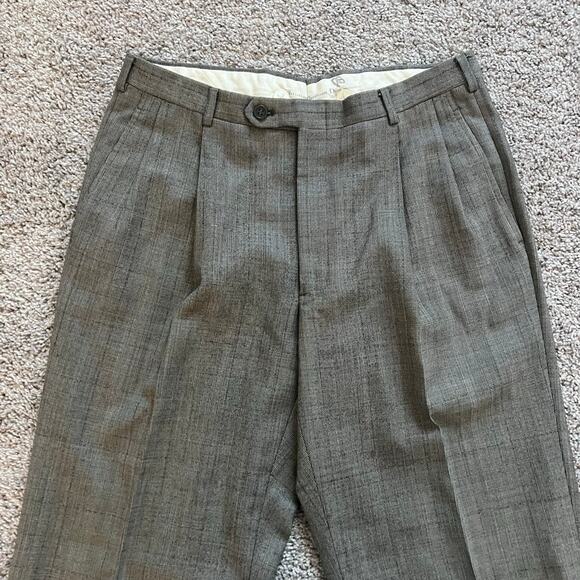 Vintage Christian Dior Monsieur Wool Plaid Suit Blazer Set Pleated trouser  70s - Picture 10 of 14